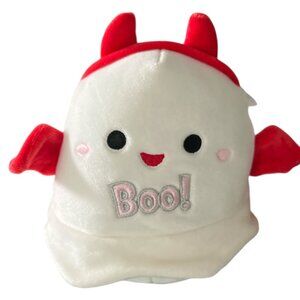 SQUISHMALLOWS Melfy Ghost Small Plush Halloween Toy Red Devil Horns & Bat Wings